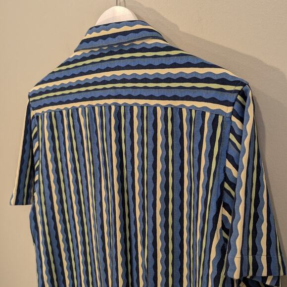 Original Paperbacks Riviera Striped Short-Sleeve Shirt Travel Brunch - Size L - Picture 4 of 8